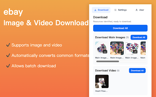 eBay Image Video Downloader - Main,Detail Pics,Videos One-Click Download screenshot