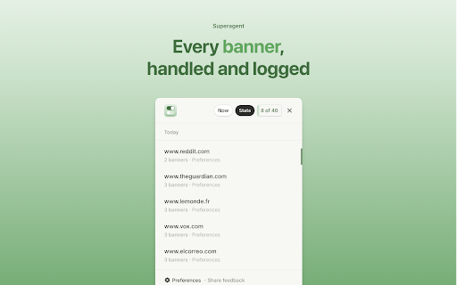 superagent - Automatic cookie consent screenshot
