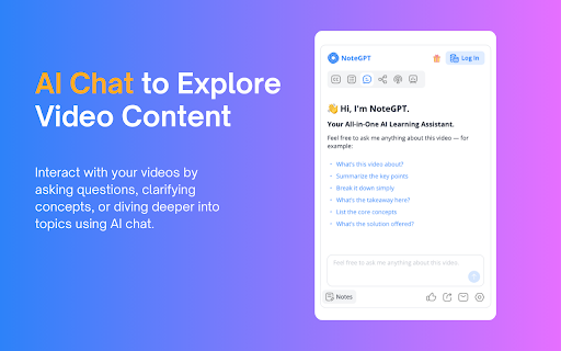 NoteGPT: YouTube Summary, Chat with AI Assistant, ChatGPT DeepSeek Claude screenshot