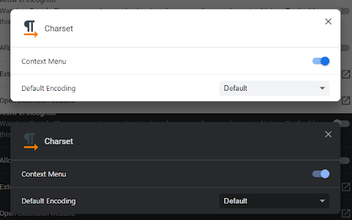 Charset screenshot