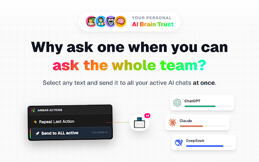 AiNBar - AI in Bar - Native AI Chats in Chrome Side Panel screenshot