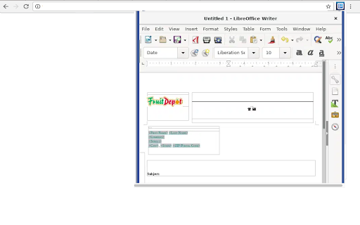 LibreOffice writer online screenshot