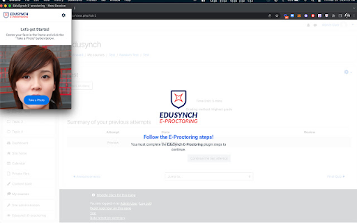 EduSynch E-Proctoring screenshot