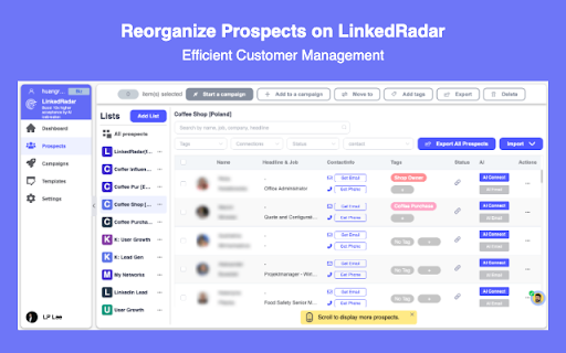 LinkedRadar - Email Finder for LinkedIn ™ screenshot