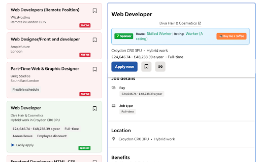 UK Company Visa Sponsorship Verifier screenshot