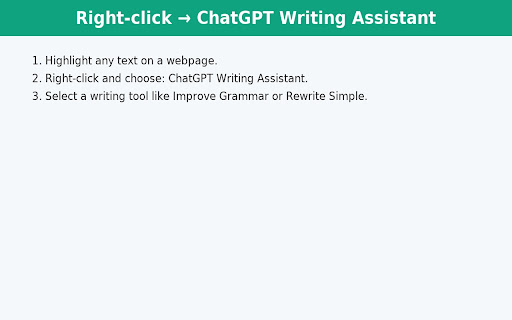 ChatGPT Writing Assistant screenshot