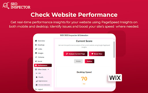 WIX SEO Inspector & Extension screenshot