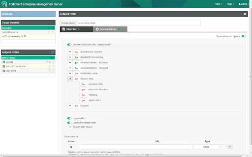 FortiClient Chromebook Webfilter Extension screenshot