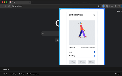 Lottie Preview & Testing tool screenshot