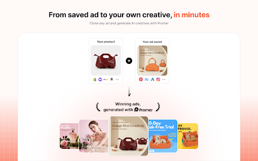 Promer: Save, Clone & Create AI Ad Creatives screenshot