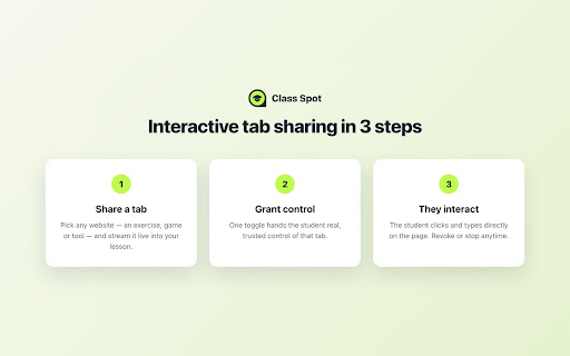 Class Spot — Shared Tab Control screenshot