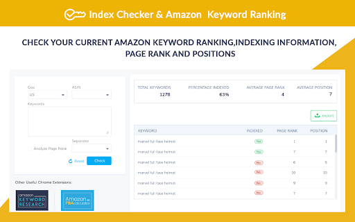 Amazon Index Checker screenshot