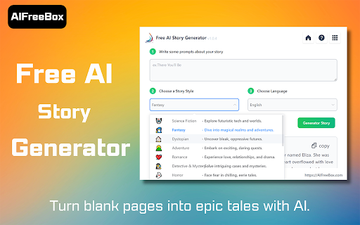 Free AI Story Generator: AIFreeBox screenshot