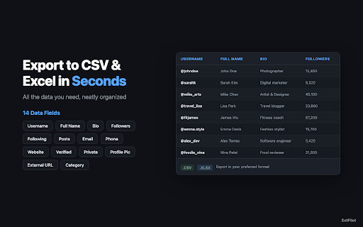 IG Follower Exporter - CSV for Instagram screenshot