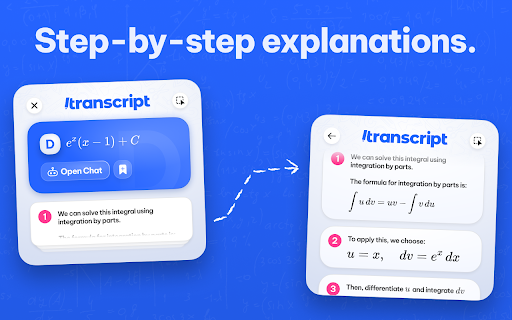 Transcript - AI Homework Helper screenshot