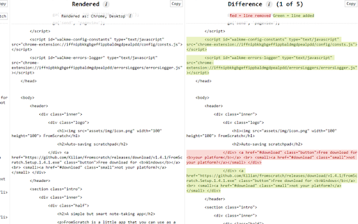 View Rendered Source screenshot