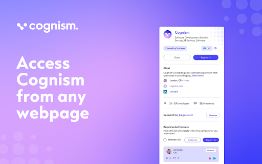 Cognism - Sales Intelligence Extension screenshot