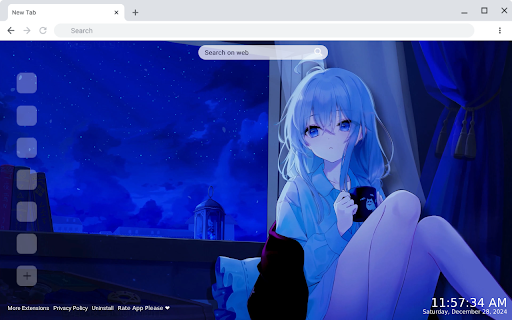 Anime Girl Night Coffee Break Live Wallpaper screenshot