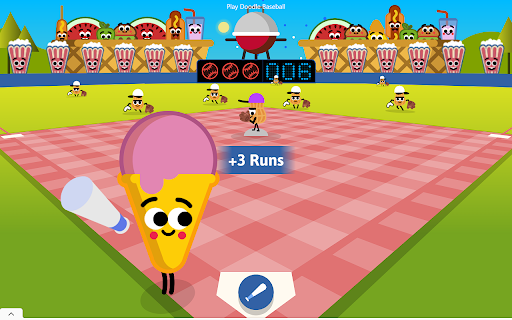 Doodle Baseball Google Chrome Baseball Game screenshot