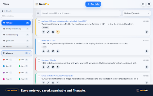 NotePin – Private Notes for Web Pages screenshot