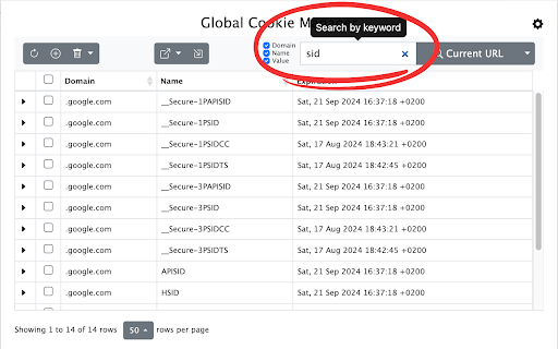Global Cookie Manager screenshot