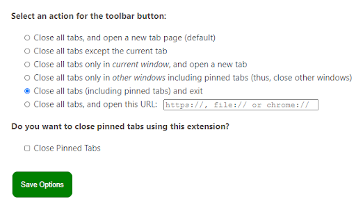 Close All Tabs screenshot