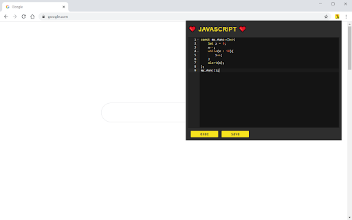 exec JavaScript screenshot