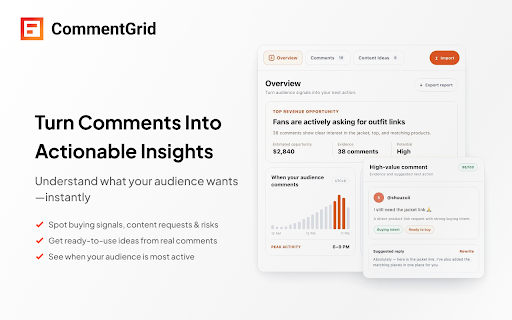 CommentGrid - Export, Analyze Comments & Pick Giveaway Winners screenshot
