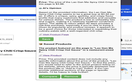 Smart Product Comparator screenshot