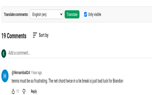 YouTube Comments Translator screenshot