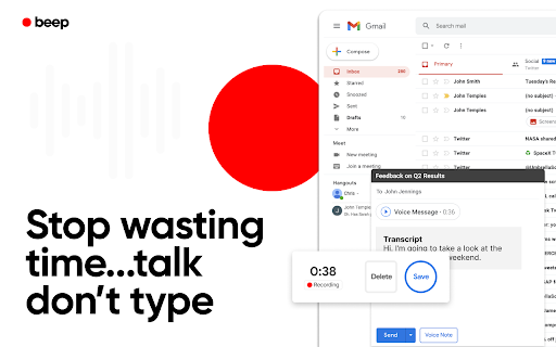 Record Voice Messages in Gmail - Beep screenshot