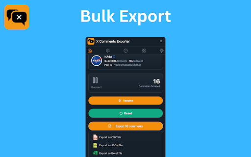 X Comments Exporter - Export Twitter Comments screenshot