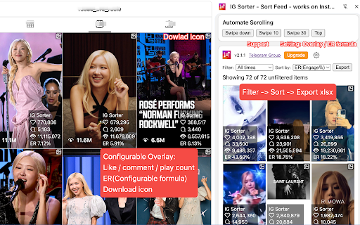 IG Sorter - Sort Feed - works on Instagram™ screenshot