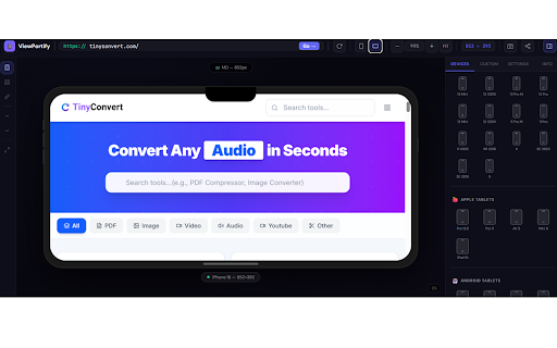 ViewPortify – Mobile Simulator & Responsive Design Testing Tool for Chrome screenshot
