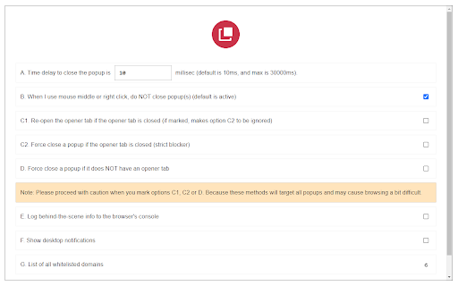 Popup Blocker (Lite) screenshot