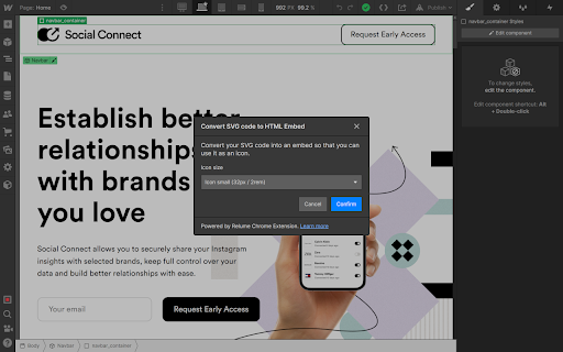 Relume Chrome Extension for Webflow screenshot
