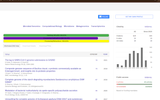 GScholarLENS screenshot