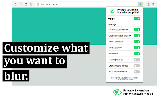 Privacy Extension For WhatsApp Web screenshot