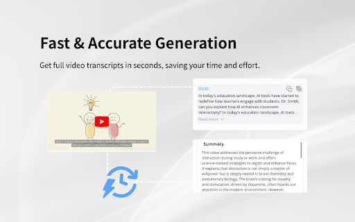 YouTube Transcript & Summary Generator with ChatGPT & Gemini screenshot