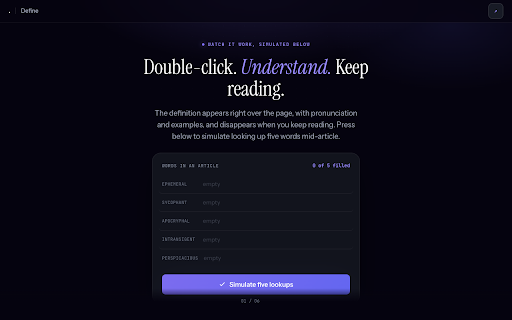 Define — Double-Click Dictionary & Vocab Builder screenshot