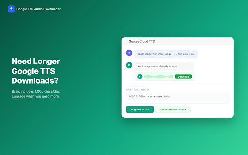 Google TTS Audio Downloader screenshot