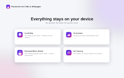 Password Lock Tabs & Webpages screenshot