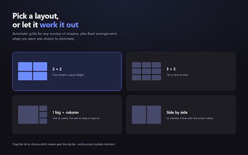 Stream Grid – Windowed Fullscreen & Tiling screenshot