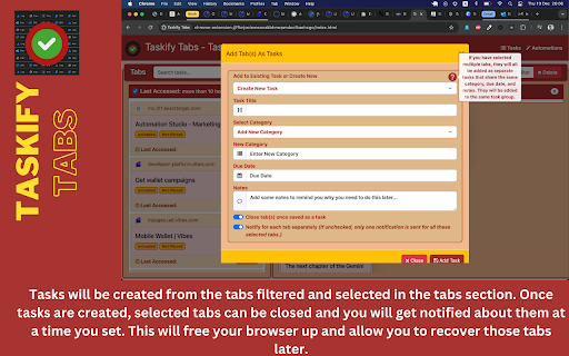 Taskify Tabs screenshot
