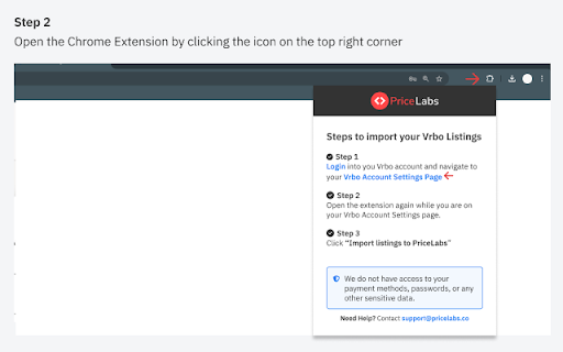 PriceLabs - VRBO Reconnection extension screenshot