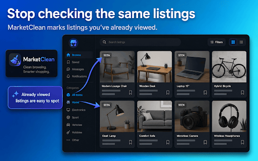 MarketClean: Facebook Marketplace Filter – Distance & Keywords screenshot