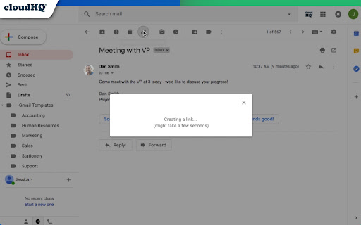 Share emails via secure URL link by cloudHQ screenshot