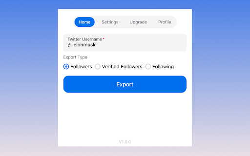 Twitter Follower Export Tool - Export Followers / Following screenshot