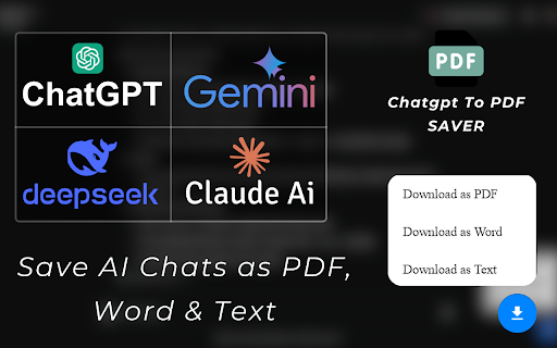 AI Chat Exporter: Save ChatGPT, Claude, Gemini & Deepseek as PDF/TXT/WORD screenshot
