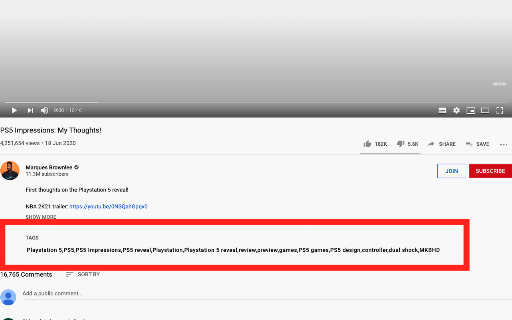 Youtube Tags screenshot